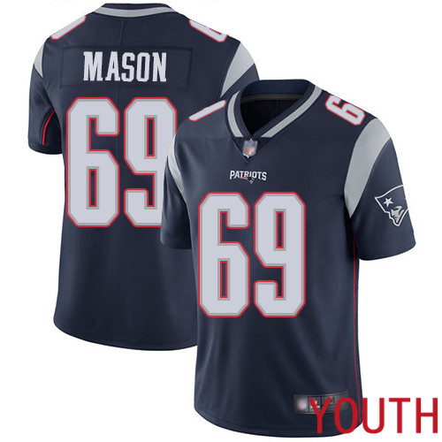 New England Patriots Football 69 Vapor Untouchable Limited Navy Blue Youth Shaq Mason Home NFL Jersey